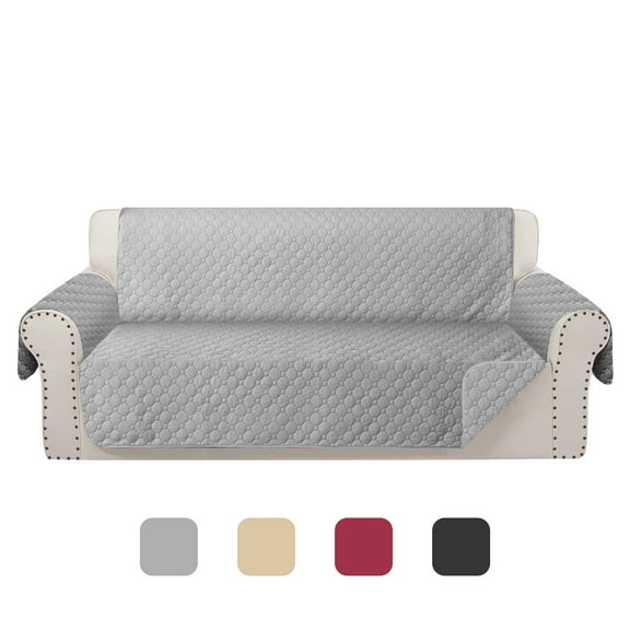 Smuge Waterproof Sofa Covers, Reversible Couch Sofa Slipcover Cushion Furniture Protector Cover for Dogs, Pets (68" Sofa, Light Gray)
