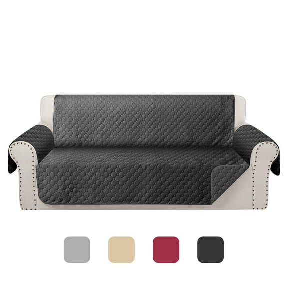 Smuge Waterproof Sofa Covers, Reversible Couch Sofa Slipcover Cushion Furniture Protector Cover for Dogs, Pets (78" Sofa, Black)