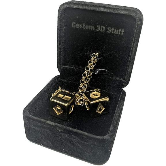 Smuggler's Dice Accurate Stainless Steel Gold Plated Deluxe Solo Dice