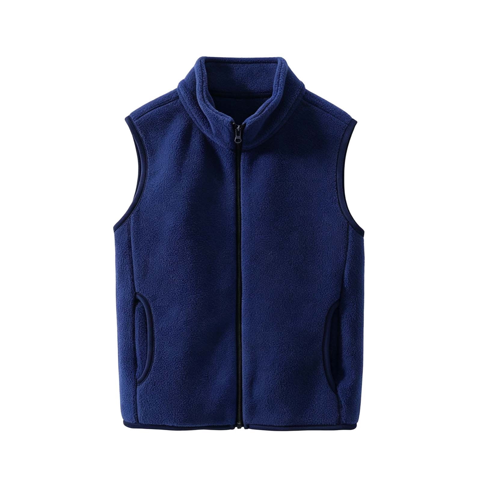 Smupbvky Kids Fleece Vest Boys Girls Zip Up Stand Collar Sleeveless ...
