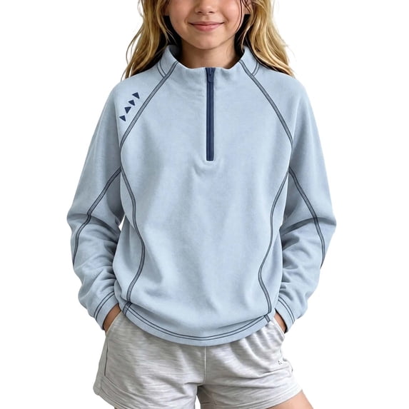 Smupbvky Sweatshirts for Boy Girl Fleece Half Zip Pullover Cute Raglan ...