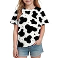 thumbnail image 1 of Smupbvky Toddler Boys Girls Short Sleeve T Shirts Black and White Cow Print Tops Kids Cute Crew Neck Summer Casual Tee (5 Years, Black), 1 of 6
