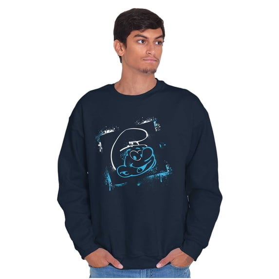Smurf Cartoon Character Graffiti Vibe Sweatshirt for Men or Women Brisco Brands M