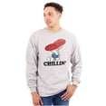 thumbnail image 1 of Smurf Mushroom Chillin' Retro Cartoon Long Sleeve TShirt Men Women Brisco Brands S, 1 of 6