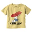 thumbnail image 1 of Smurf Mushroom Chillin' Retro Cartoon Toddler Boy Girl T Shirt Infant Toddler Brisco Brands 7T, 1 of 6