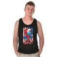 thumbnail image 1 of Smurf Skateboarder American Flag Tank Top T Shirts Men Women Brisco Brands S, 1 of 6
