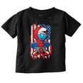 thumbnail image 1 of Smurf Skateboarder American Flag Toddler Boy Girl T Shirt Infant Toddler Brisco Brands 6M, 1 of 5