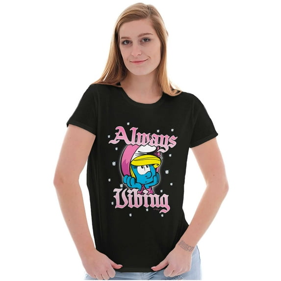 Smurfette Always Vibing Diamonds Women's T Shirt Ladies Tee Brisco Brands S