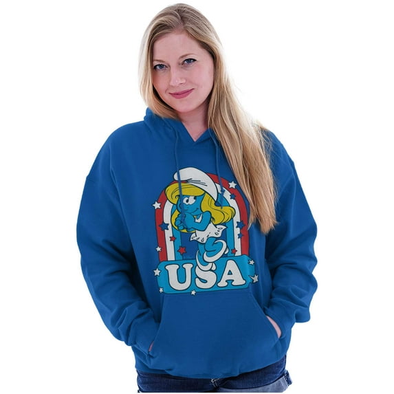 Smurfette Cartoon American Cutie USA Hoodie Sweatshirt Women Brisco Brands X