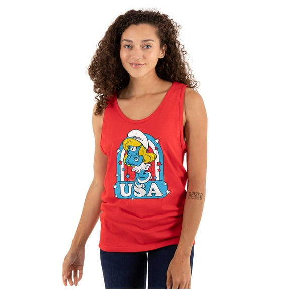 Smurfette Cartoon American Cutie USA Women Plus Size Tank Top Brisco Brands 3X
