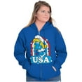 thumbnail image 1 of Smurfette Cartoon American Cutie USA Women Plus Size Zipper Hoodie Brisco Brands 3X, 1 of 5
