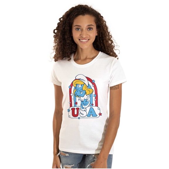 Smurfette Cartoon American Cutie USA Women's T Shirt Ladies Tee Brisco Brands L