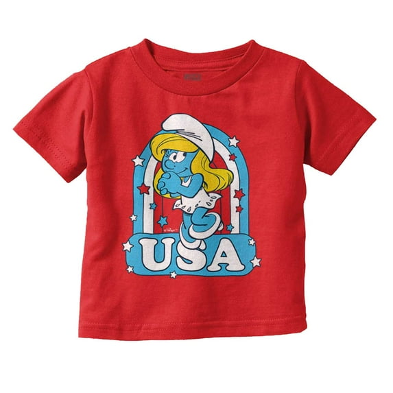 Smurfette Cartoon American Cutie USA Youth T Shirt Tee Girls Infant Toddler Brisco Brands 18M