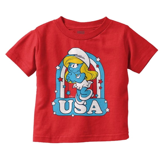 Smurfette Cartoon American Cutie USA Youth T Shirt Tee Girls Infant Toddler Brisco Brands 2T