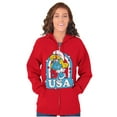 thumbnail image 1 of Smurfette Cartoon American Cutie USA Zip Hoodie Sweatshirt Women Brisco Brands S, 1 of 5