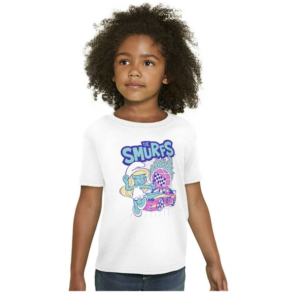 Smurfette Cartoon Flaming Racecar Girls Kids T Shirt Tees Teen Brisco Brands S