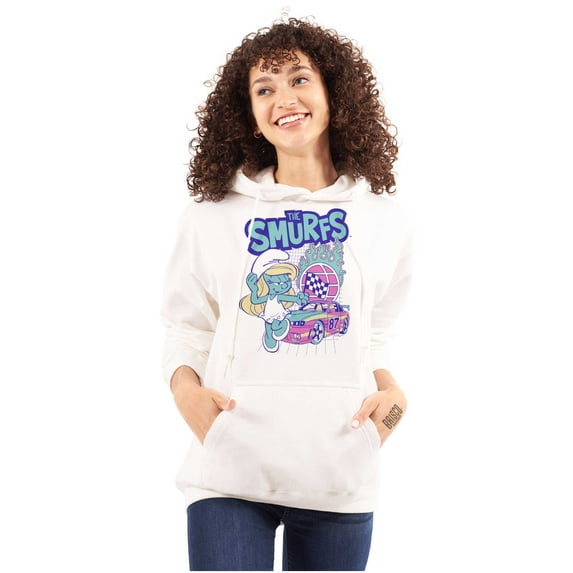 Smurfette Cartoon Flaming Racecar Hoodie Sweatshirt Women Brisco Brands S