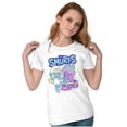 thumbnail image 1 of Smurfette Cartoon Flaming Racecar Women's T Shirt Ladies Tee Brisco Brands S, 1 of 5