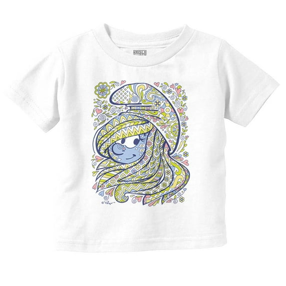 Smurfette Cartoon Floral Paisley Youth T Shirt Tee Girls Infant Toddler Brisco Brands 6M