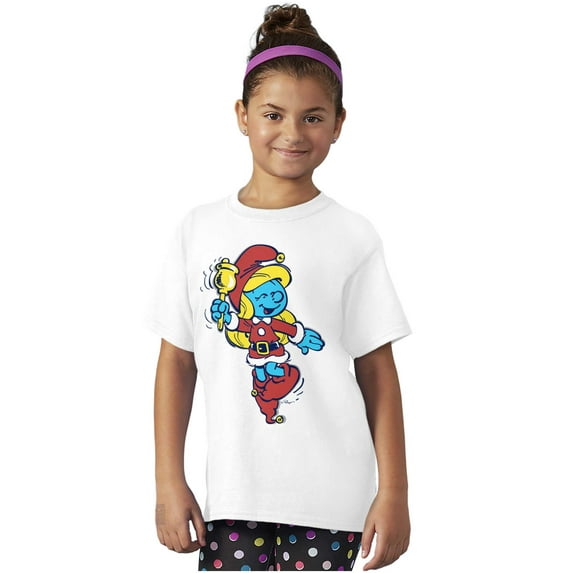 Smurfette Christmas Ms. Santa Claus Girls Kids T Shirt Tees Brisco Brands S