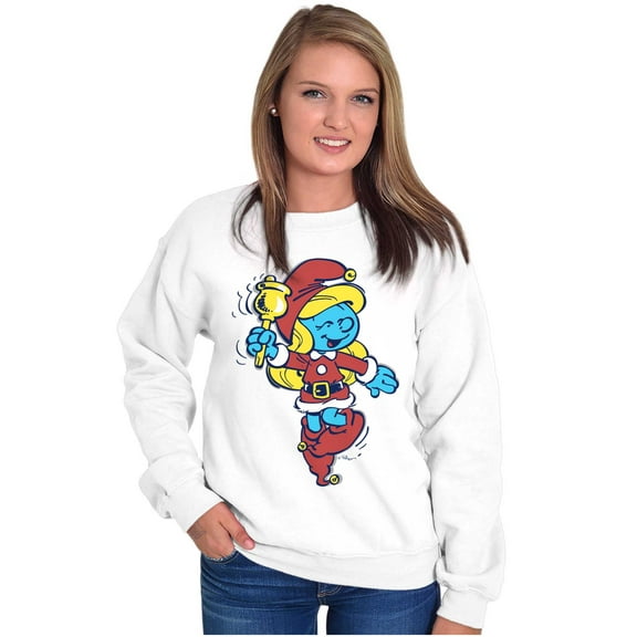 Smurfette Christmas Ms. Santa Claus Women Crewneck Sweatshirt Brisco Brands S