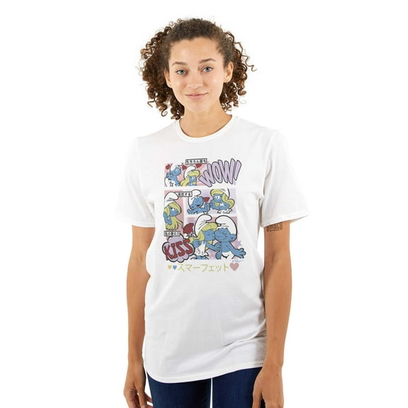Smurfette Cute Romantic Smurfs Manga Women's Graphic T Shirt Tees Brisco Brands L