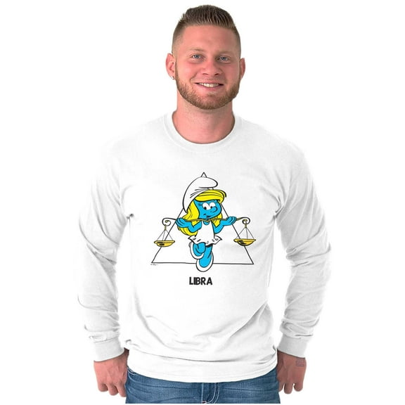 Smurfette Libra Scales Zodiac Sign Long Sleeve TShirt Men Women Brisco Brands S