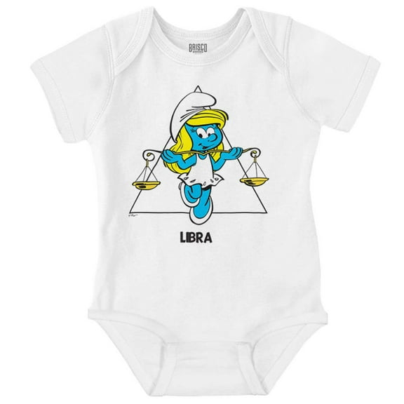 Smurfette Libra Scales Zodiac Sign Romper Boys or Girls Infant Baby Brisco Brands NB