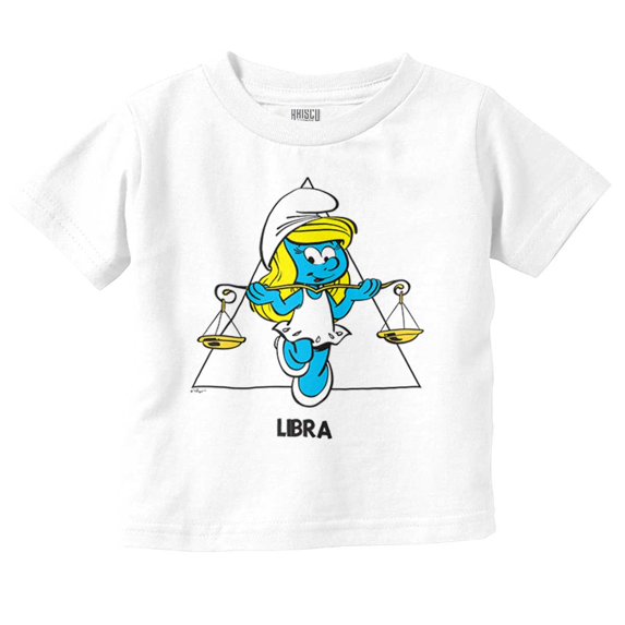 Smurfette Libra Scales Zodiac Sign Toddler Boy Girl T Shirt Infant Toddler Brisco Brands 6M