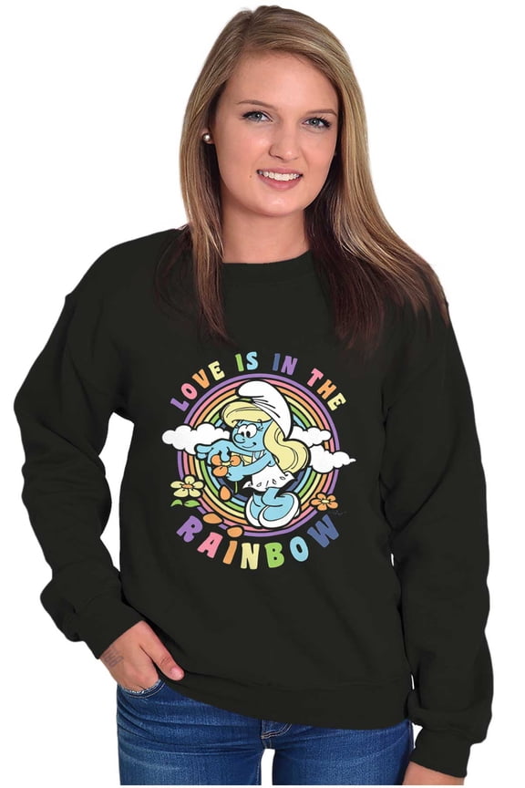 Smurfette Love is in the Rainbow Women Plus Size Sweatshirt Brisco Brands 2X