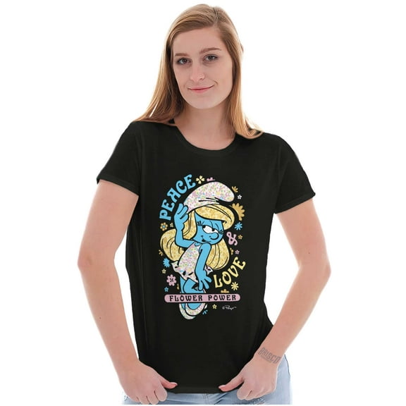 Smurfette Peace Love Flower Power Women's Plus Size Shirt Brisco Brands 2X