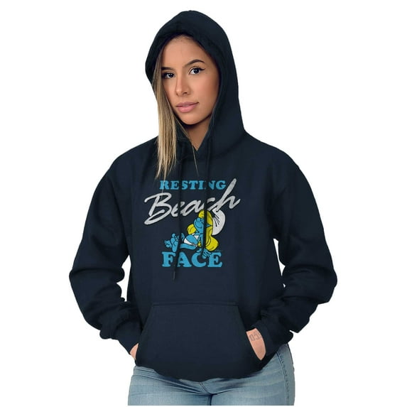 Smurfette Resting Beach Face Smurfs Hoodie Sweatshirt Women Brisco Brands L