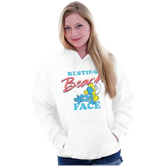 Smurfette Resting Beach Face Smurfs Hoodie Sweatshirt Women Brisco Brands M