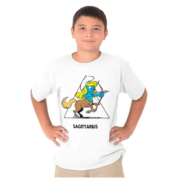 Smurfette Sagittarius Zodiac Sign Crewneck T Shirts Boy Girl Teen Brisco Brands X