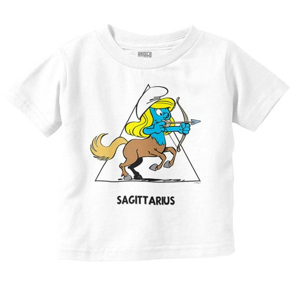 Smurfette Sagittarius Zodiac Sign Toddler Boy Girl T Shirt Infant Toddler Brisco Brands 6M