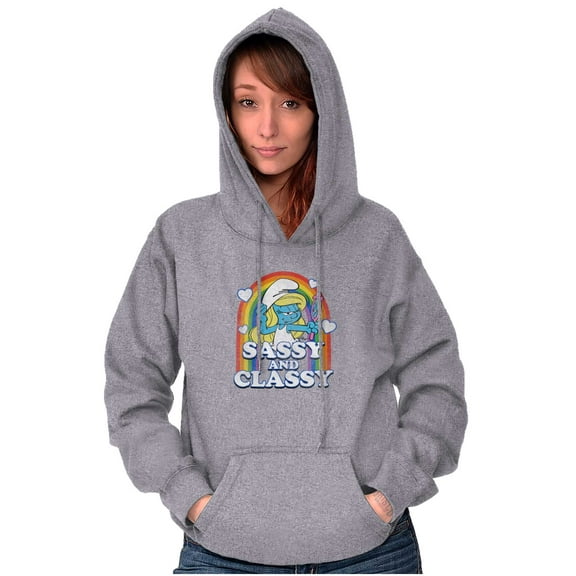 Smurfette Sassy Classy Smurf Rainbow Hoodie Sweatshirt Women Brisco Brands L
