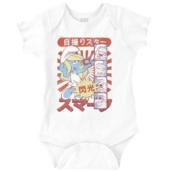 Smurfette Selfie Cute Smurf Fan Otaku Bodysuit Jumper Girls Infant Baby Brisco Brands 18M