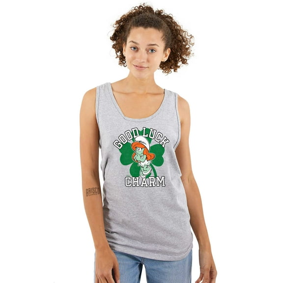 Smurfette St Paddys Good Luck Charm Women Plus Size Tank Top Brisco Brands 2X