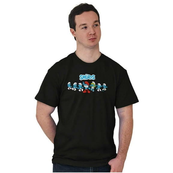 Smurfs 80s Retro Cartoon Characters Men's Graphic T Shirt Tees Brisco Brands S