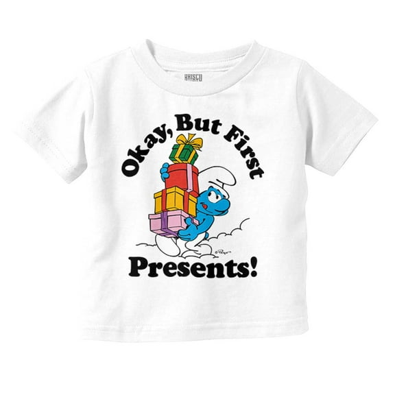 Smurfs Cartoon Christmas Presents Toddler Boy Girl T Shirt Infant Toddler Brisco Brands 12M