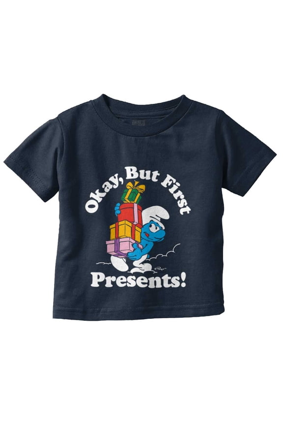 Smurfs Cartoon Christmas Presents Toddler Boy Girl T Shirt Infant Toddler Brisco Brands 5T