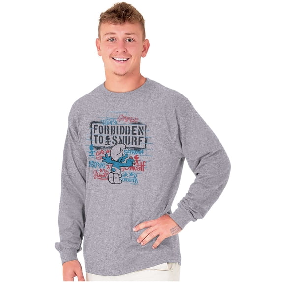 Smurfs Cartoon Cool Urban Graffiti Long Sleeve TShirt Men Women Brisco Brands X