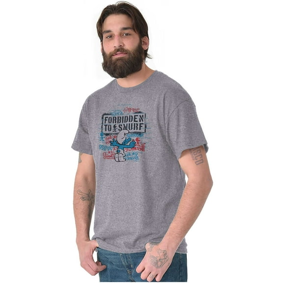 Smurfs Cartoon Cool Urban Graffiti Men's Graphic T Shirt Tees Brisco Brands S