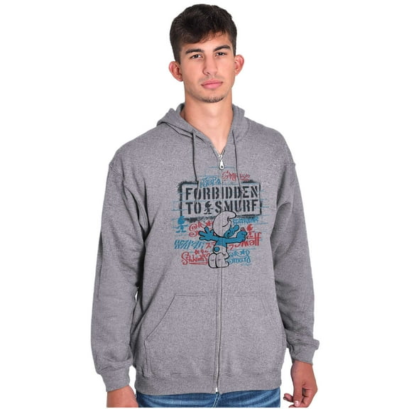Smurfs Cartoon Cool Urban Graffiti Zip Up Hoodie Men's Women's Brisco Brands S