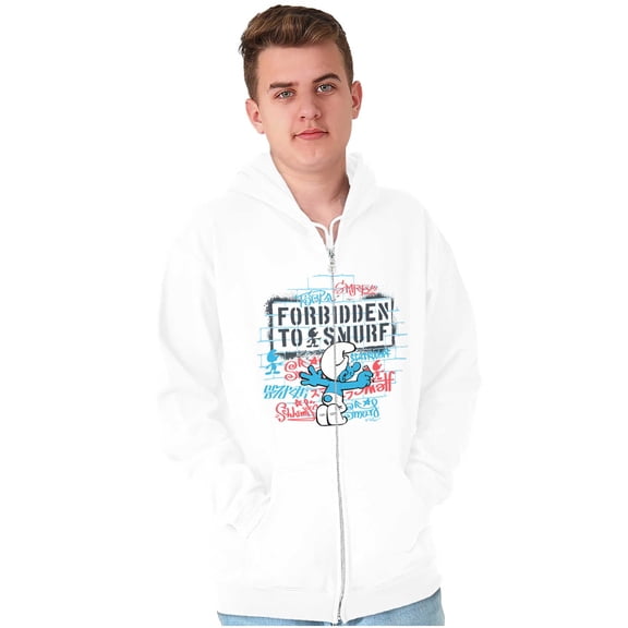 Smurfs Cartoon Cool Urban Graffiti Zip Up Hoodie Men's Women's Brisco Brands S