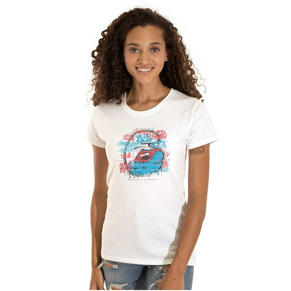 Smurfs Cartoon Hipster Sunglasses Women's T Shirt Ladies Tee Brisco Brands X