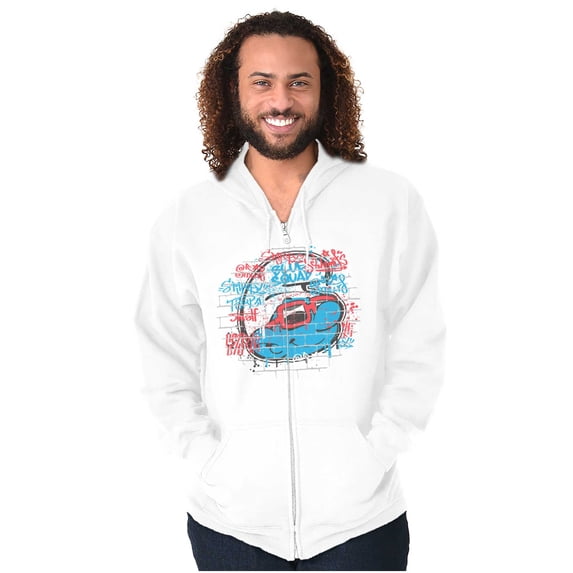 Smurfs Cartoon Hipster Sunglasses Zip Up Hoodie Men's Women's Brisco Brands X