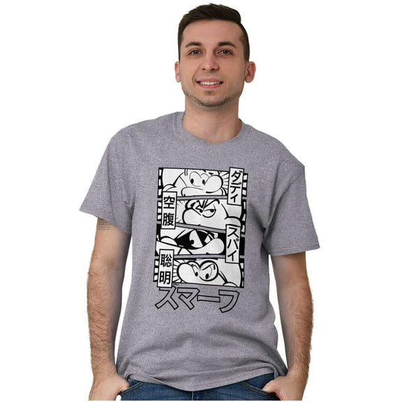 Smurfs Cartoon Manga Panel Aesthetic Men's Graphic T Shirt Tees Brisco Brands S