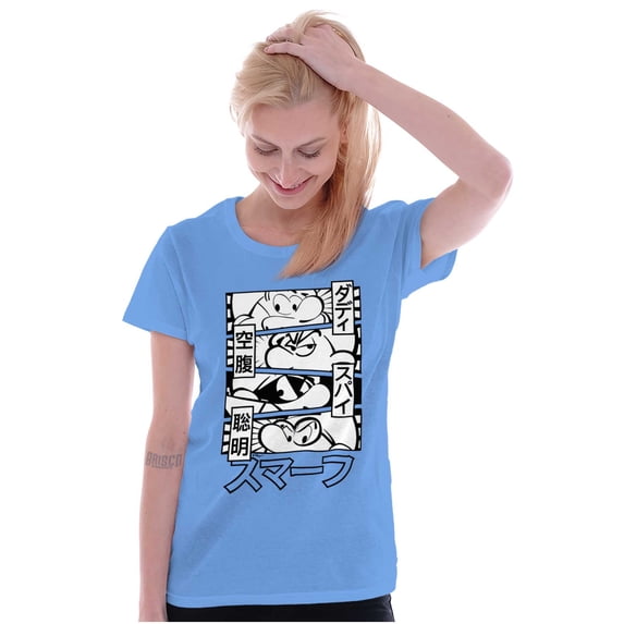 Smurfs Cartoon Manga Panel Aesthetic Women's T Shirt Ladies Tee Brisco Brands X
