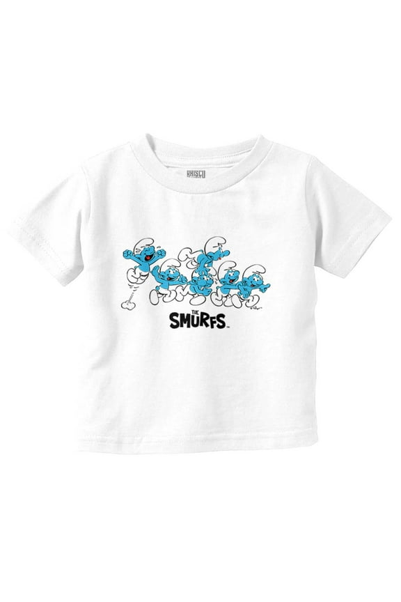 Smurfs Characters Retro Squad Goals Toddler Boy Girl T Shirt Infant Toddler Brisco Brands 5T